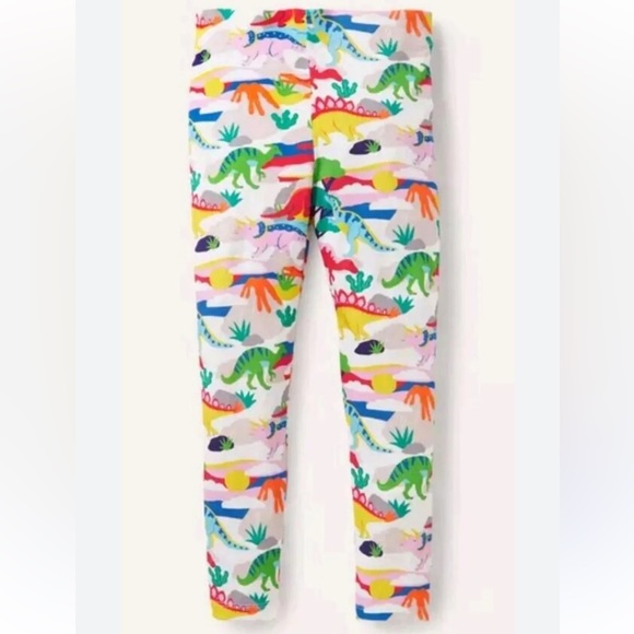 Mini Boden Girls Fun Leggings Ivory Dinosaur Sunset Age 6- 7Y NWT - Picture 1 of 5